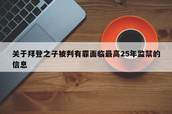 关于拜登之子被判有罪面临最高25年监禁的信息