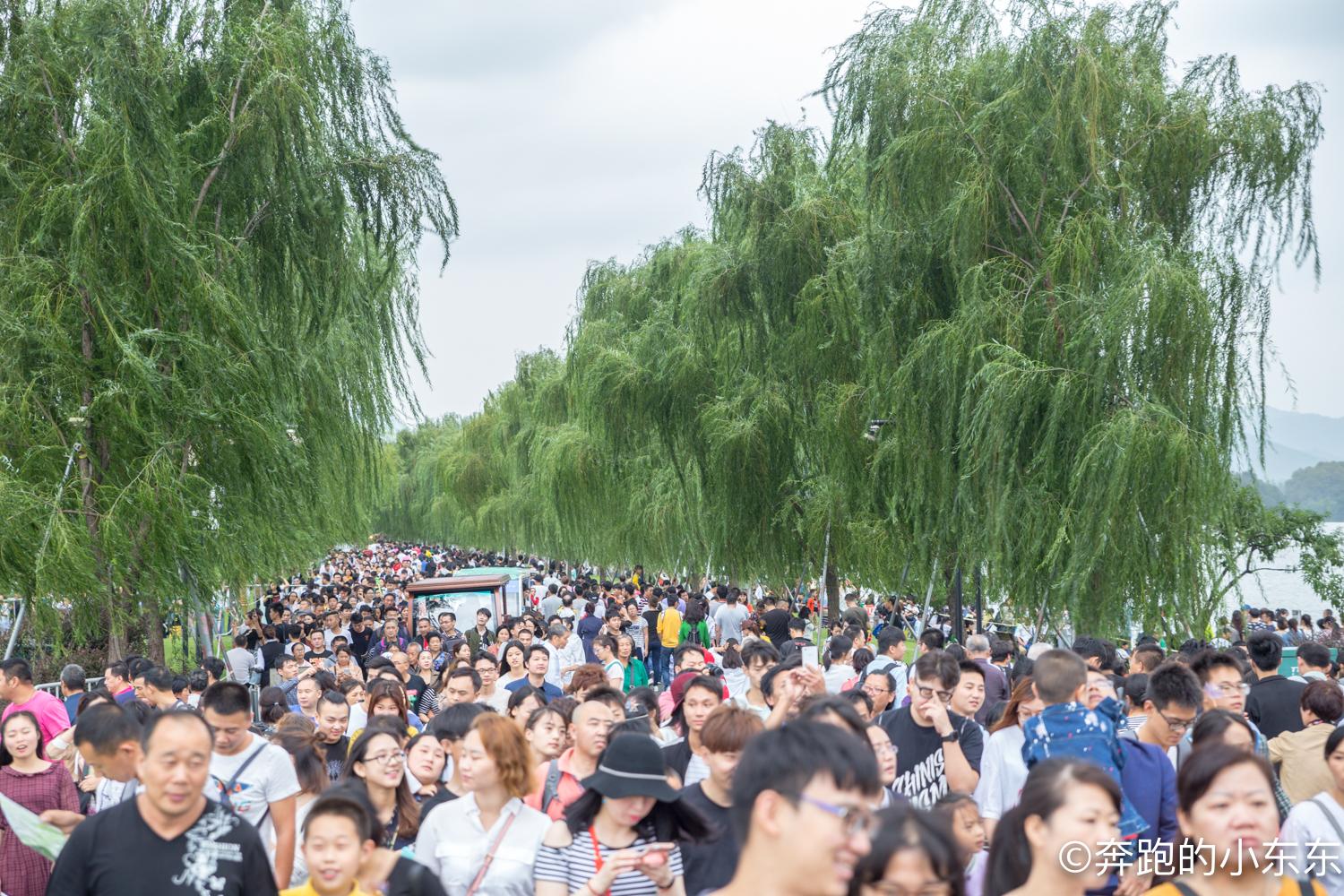 国庆景区人从众西湖断桥上全是人的简单介绍